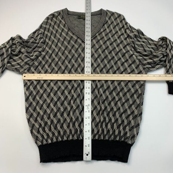 Bobby Jones Alpaca Sweater Mens L Large Gray Black V Neck Knit Dolman Golf - Picture 5 of 10